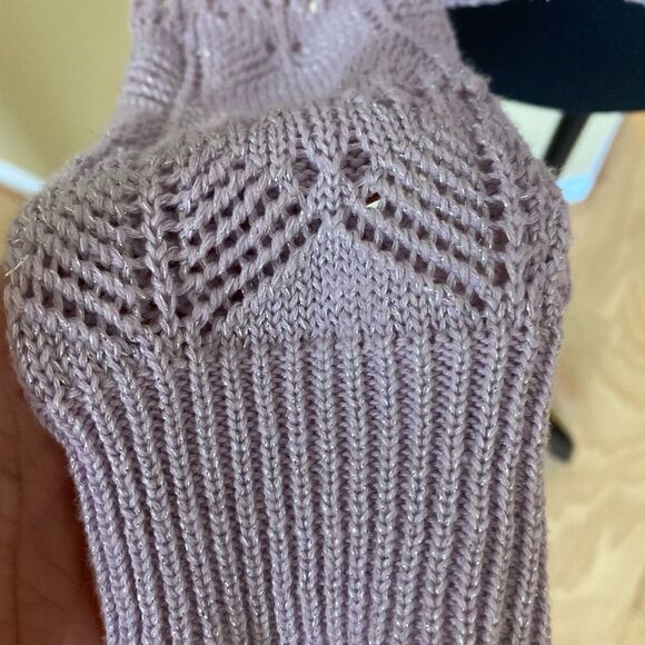 Studio Y size XS never worn keyhole long sleeve lilac sweater with black bow - Picture 6 of 9